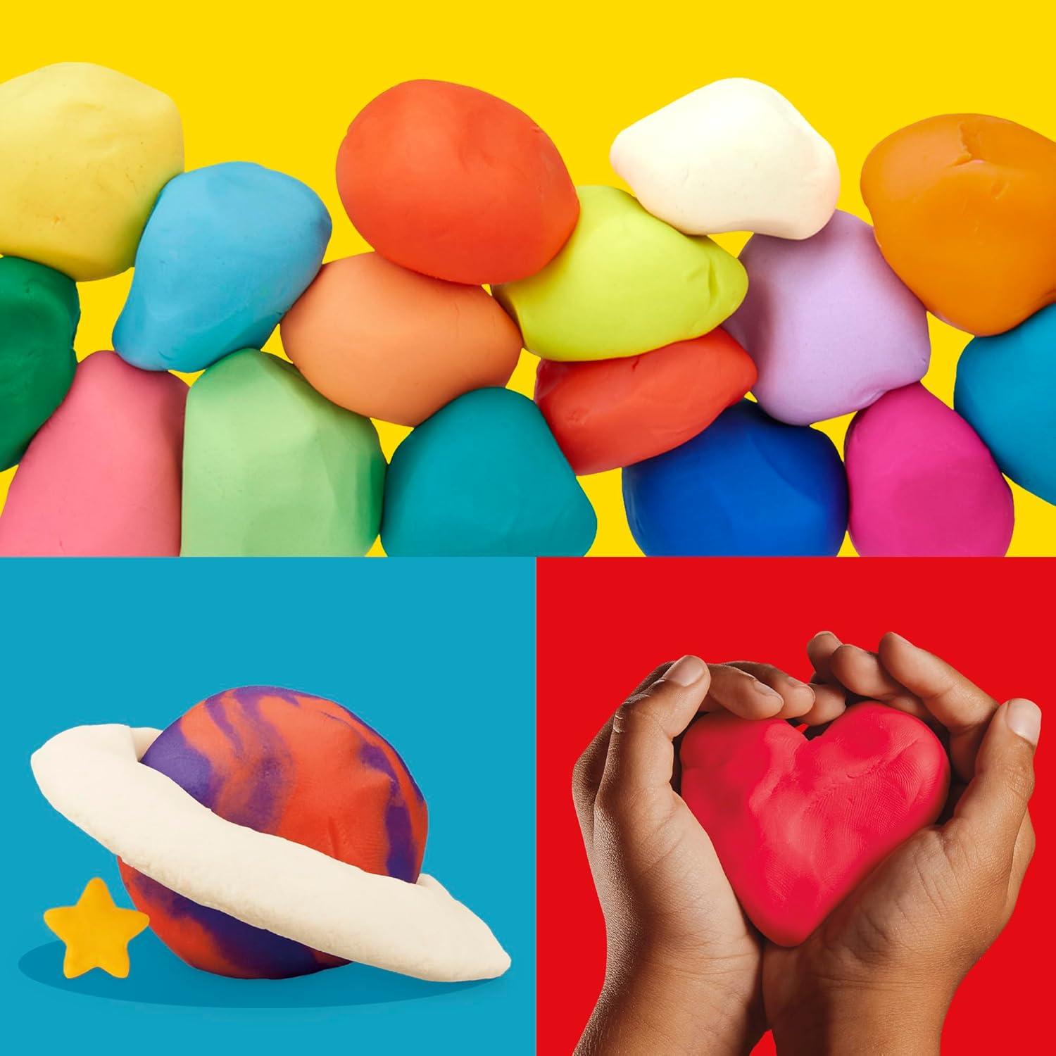 imagePlay Doh Modeling Compound 10Pack Case of Assorted Colors NonToxic 2 oz Cans Back to School Gifts Prizes ampamp Party Favors Preschool Toys for Kids Ages 2 Amazon Exclusive