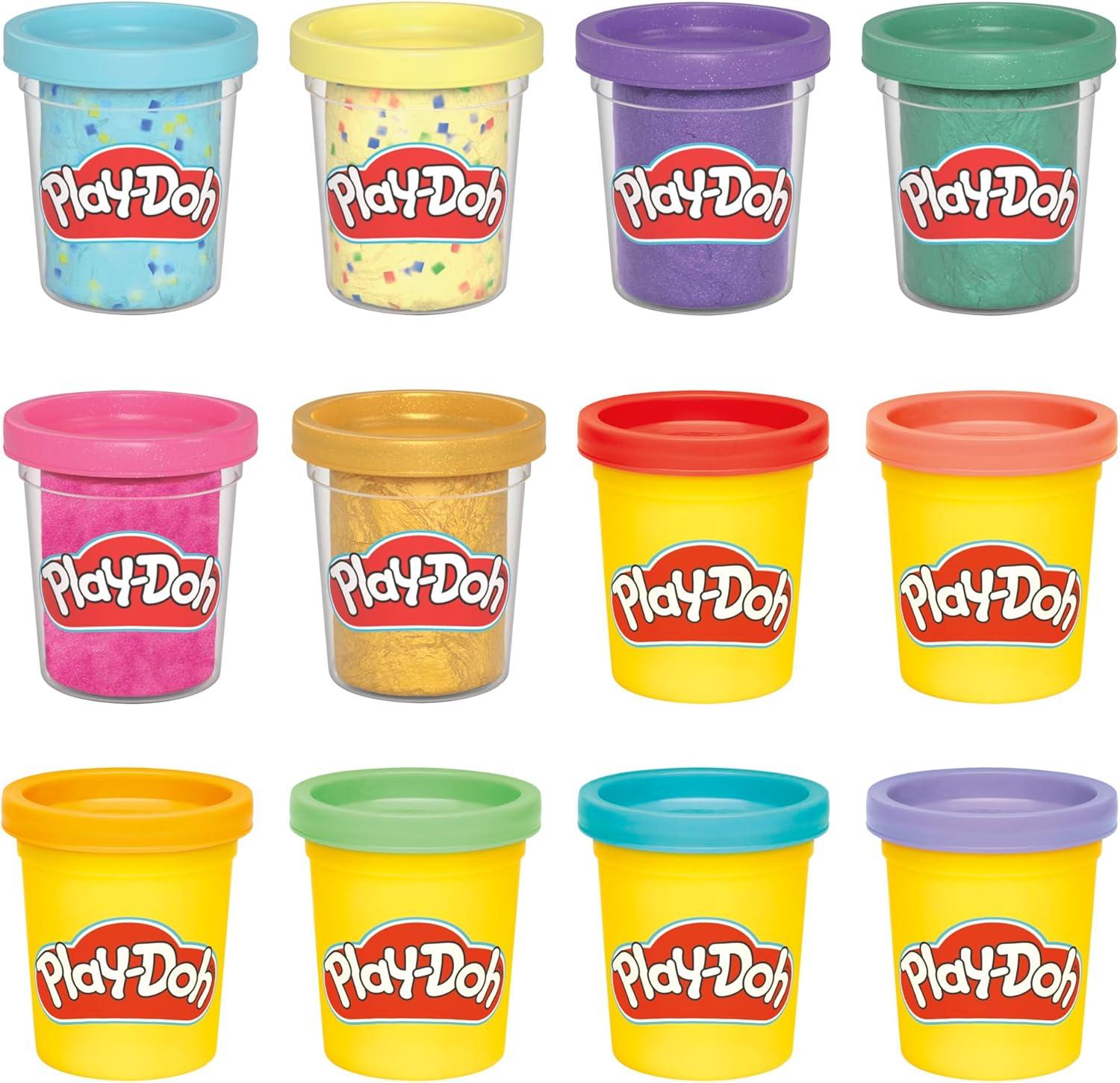 imagePlayDoh 12 Pack Celebration Compound Includes Confetti ampamp Metallic Shine Assort Colors Back to School Gifts Prizes ampamp Party Favors Kids Arts ampamp Crafts Preschool Toys Ages 3