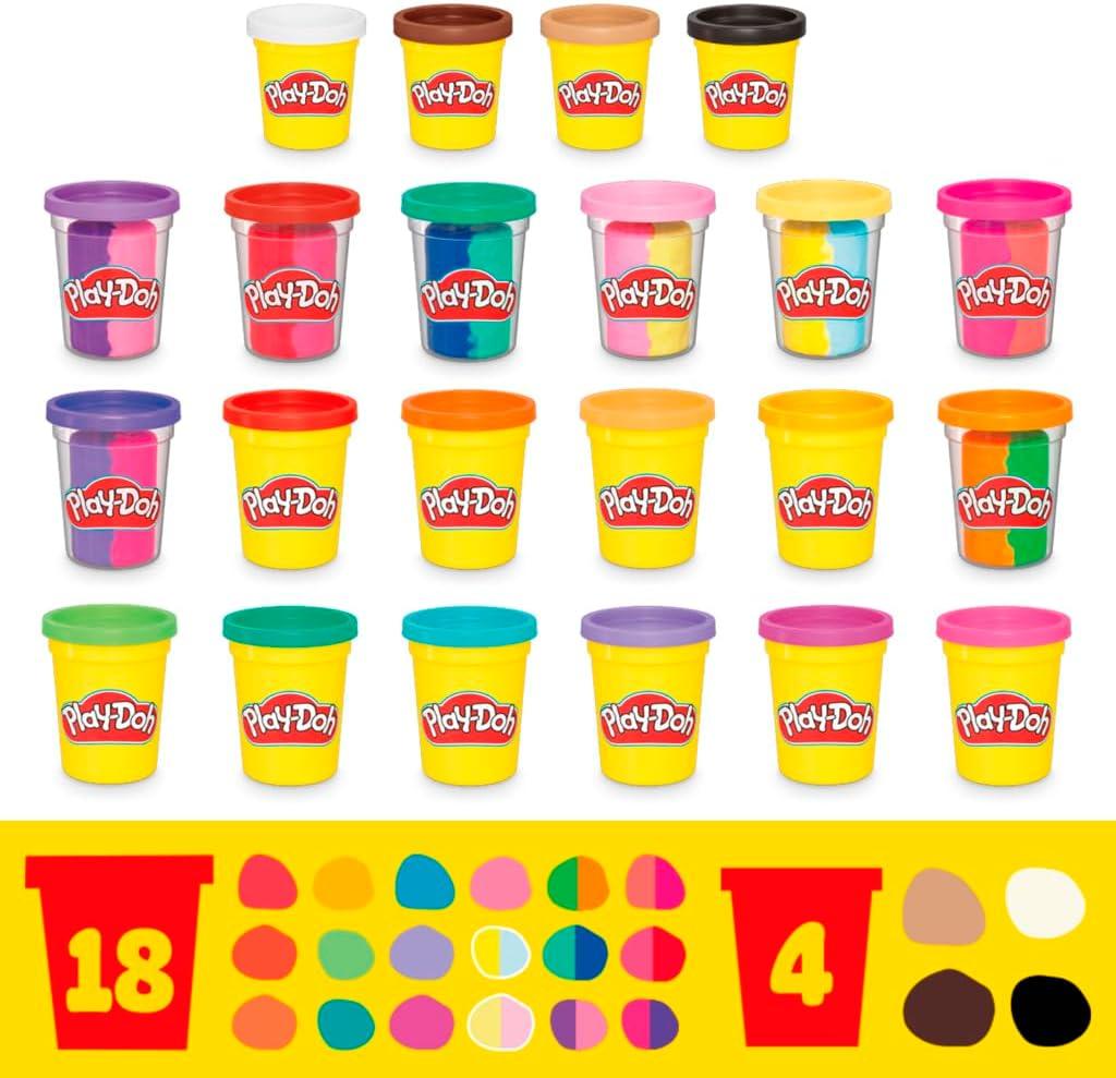 imagePlayDoh 22 Pack Ultimate Color Variety Bulk Assorted Colors 2 ampamp 4 Ounce Modeling Compound Cans Kids Arts ampamp Crafts Preschool Toys Back to School Supplies Ages 2 Amazon Exclusive
