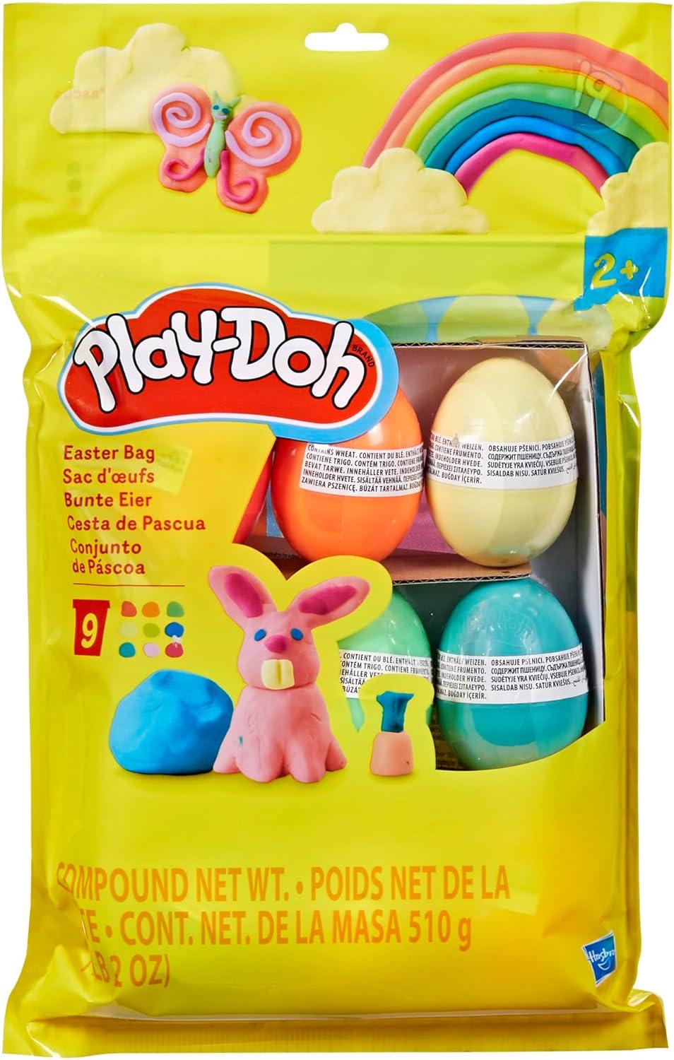 imagePlayDoh Easter Eggs Bag 9 Pack 2 Ounces Each Assorted Colors Preschool Crafts for Kids 2 Years and Up Easter Basket Toys