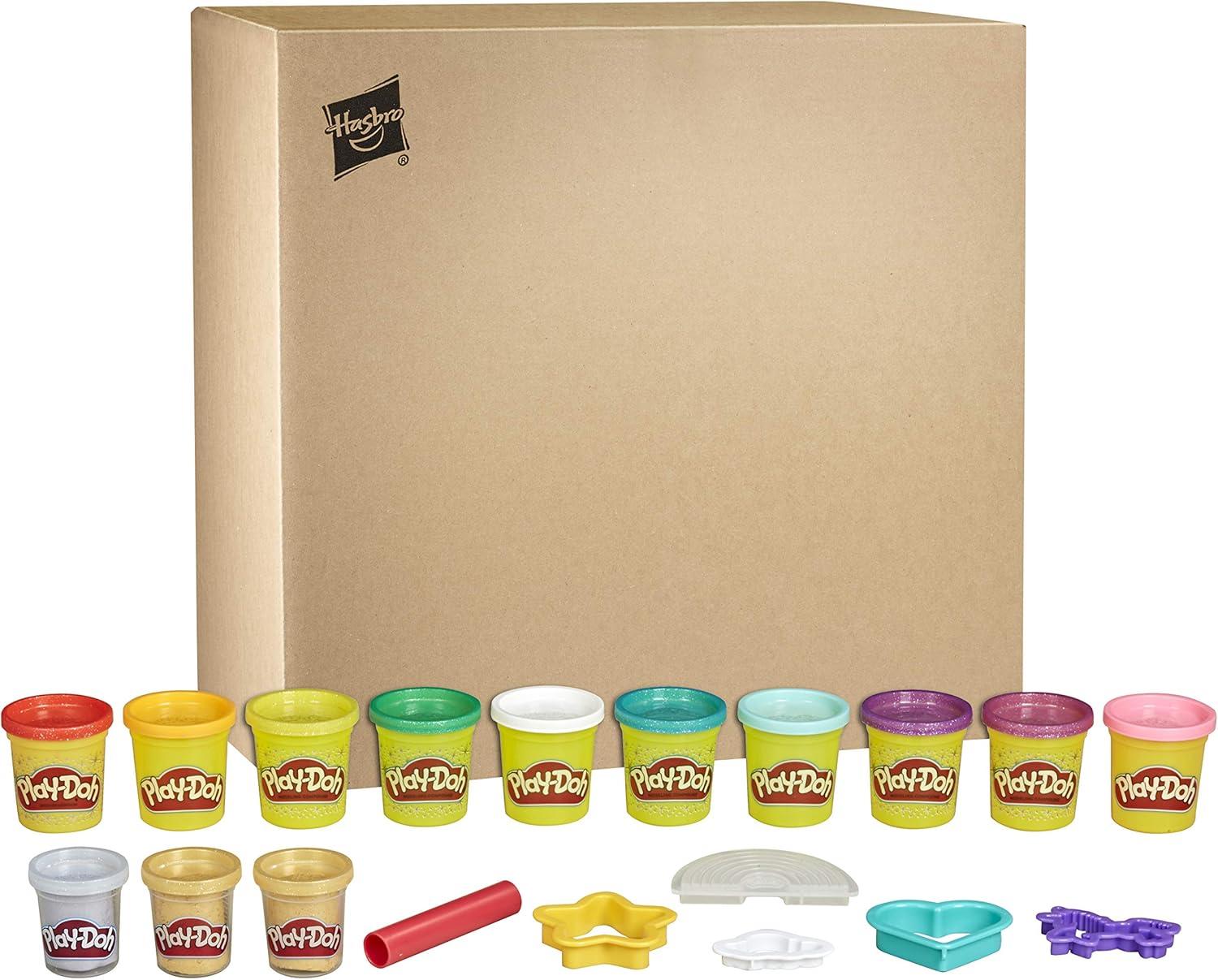 imagePlayDoh Unicorn Theme 13Pack of NonToxic Modeling Compound Including Sparkle and Metallic Colors Plus 6 Tools Amazon ExclusiveUnicorn