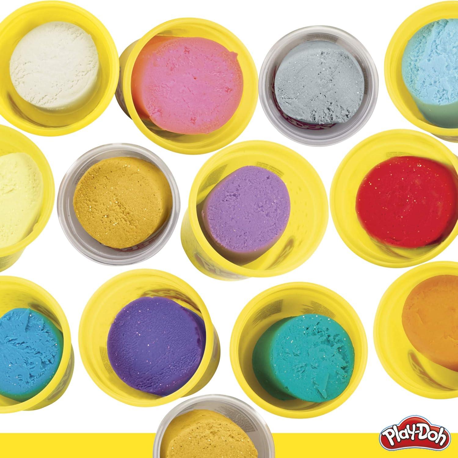 imagePlayDoh Unicorn Theme 13Pack of NonToxic Modeling Compound Including Sparkle and Metallic Colors Plus 6 Tools Amazon ExclusiveUnicorn