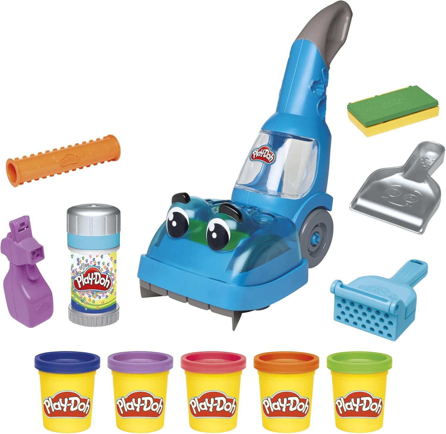 imagePlayDoh Zoom Zoom Vacuum Cleaner Toy 6 Accessories ampamp 5 Cans of Assort Colors Cleaning Toys for Kids Back to School Classroom Supplies Preschool Toys Ages 3