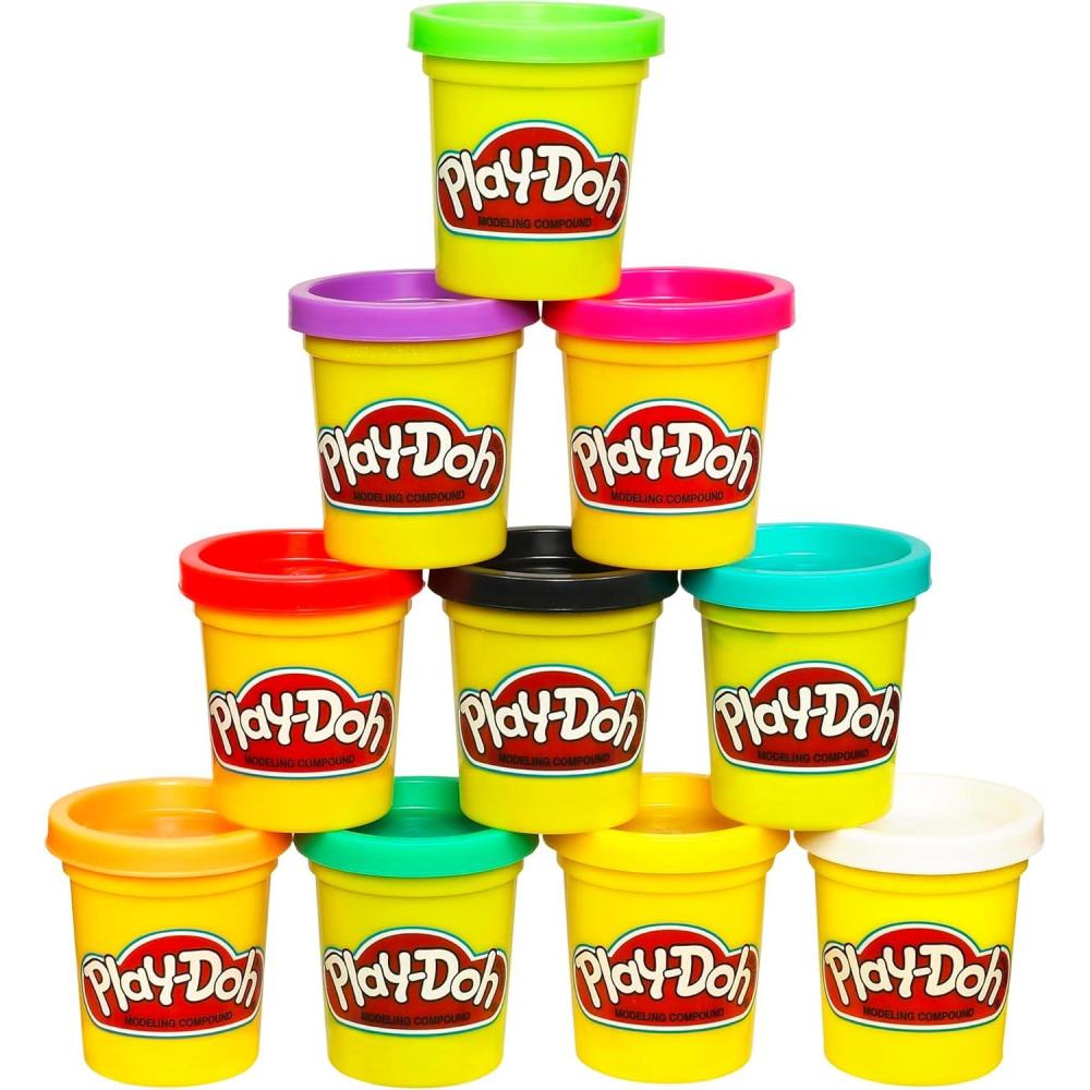 imagePlay Doh Modeling Compound 10Pack Case of Assorted Colors NonToxic 2 oz Cans Back to School Gifts Prizes ampamp Party Favors Preschool Toys for Kids Ages 2 Amazon Exclusive