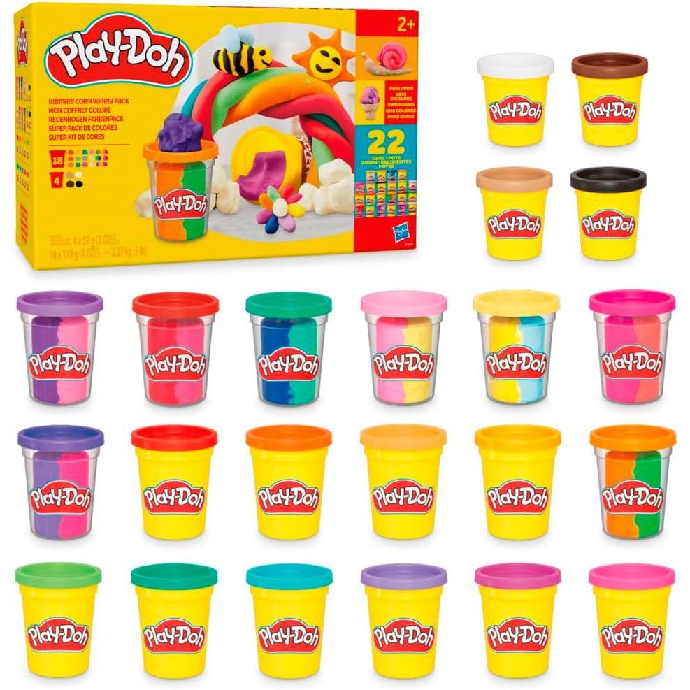 imagePlayDoh 22 Pack Ultimate Color Variety Bulk Assorted Colors 2 ampamp 4 Ounce Modeling Compound Cans Kids Arts ampamp Crafts Preschool Toys Back to School Supplies Ages 2 Amazon Exclusive