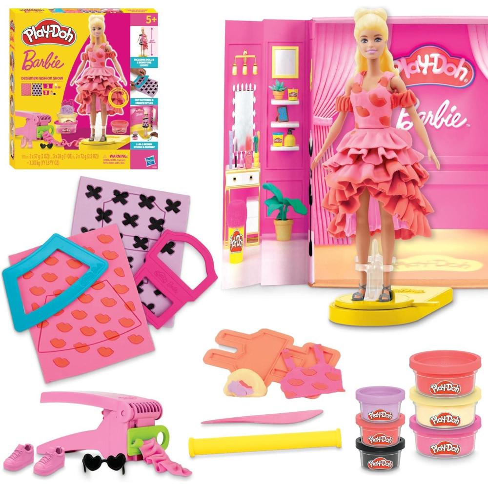 imagePlayDoh Barbie Designer Fashion Show Set Make Doll Clothes with 21 Fashion Accessories ampamp Modeling Compound Kids Arts ampamp Crafts for Girls ampamp Boys 5