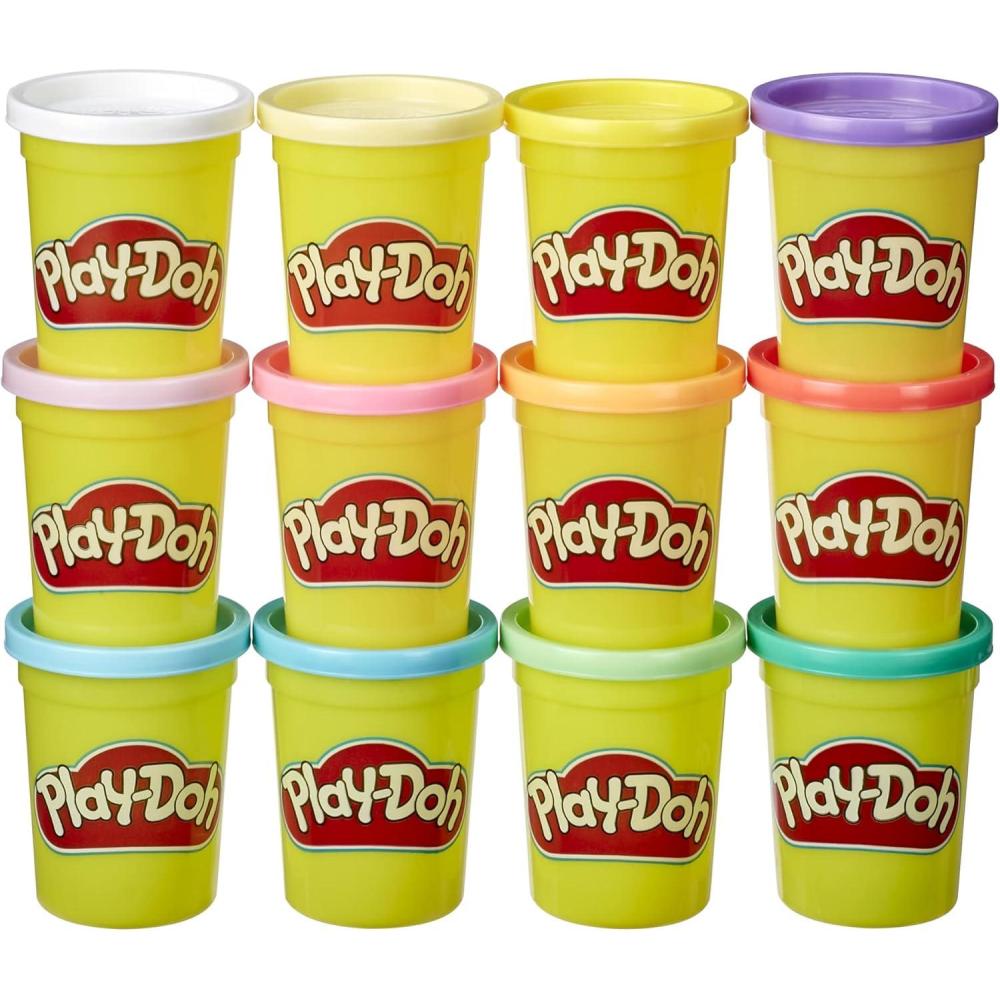imagePlayDoh Jewel Colors Bulk 12Pack of 4Ounce Cans Holiday Stocking Stuffers Prizes ampamp Party Favors Kids Arts ampamp Crafts Preschool Toys Ages 2 Amazon ExclusivePastel