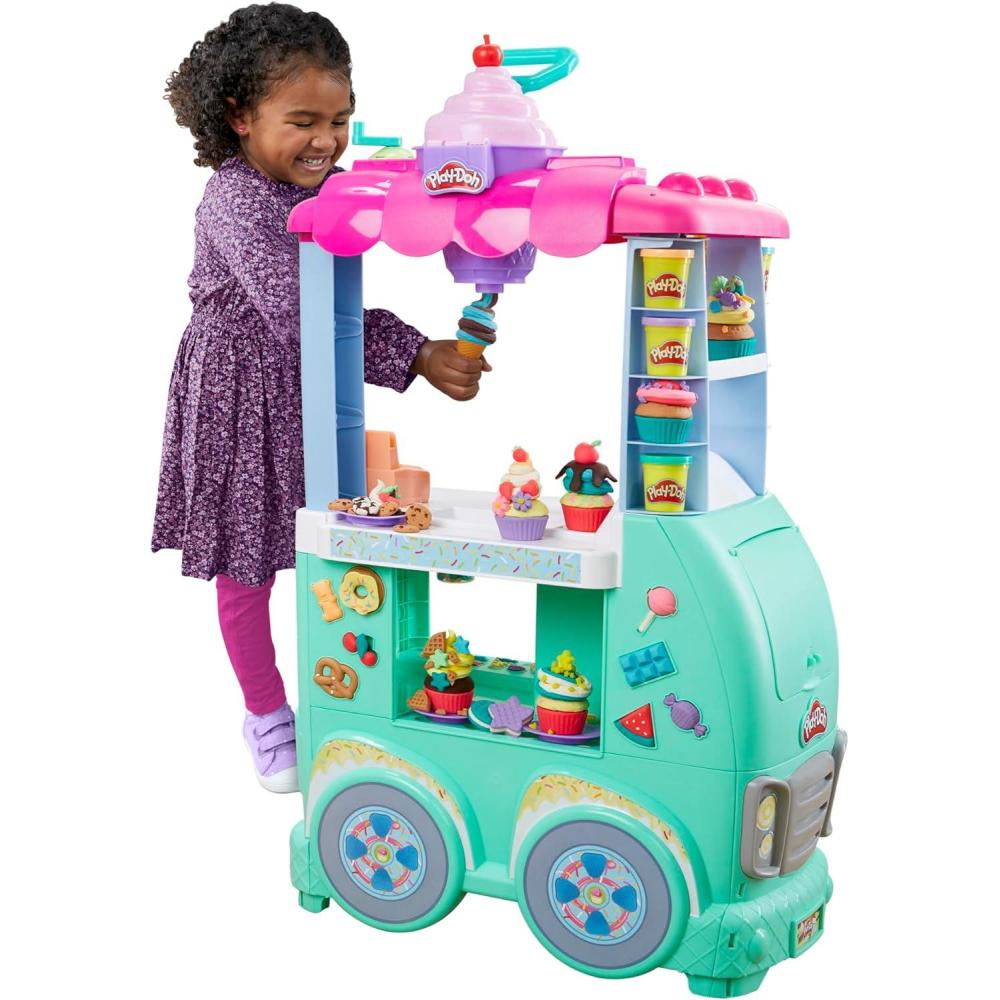 imagePlayDoh Kitchen Creations Sweet Snacks Food Truck Toy Playset for Kids 12 Modeling Compound Cans for 3 Year Old Girls ampamp Boys ampamp Up Amazon ExclusiveSweet Snacks Food Truck