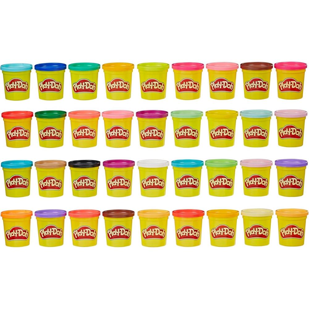 imagePlayDoh Modeling Compound 36Pack Case of Colors NonToxic 3 Oz Cans of Assort Colors Back to School Classroom Supplies Preschool Toys Ages 2 Amazon Exclusive36Pack