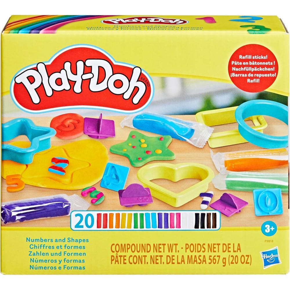 imagePlayDoh Numbers and Shapes Playset with 17 Tools ampamp 20 Compound Sticks Back to School Classroom Supplies Kids Arts ampamp Crafts Preschool Toys Ages 3