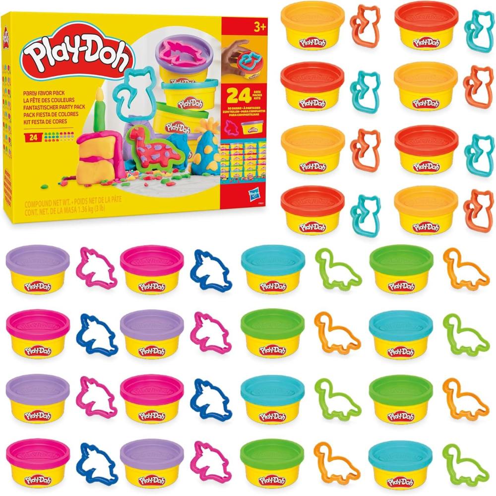 imagePlayDoh Party Favor Pack Bulk 24 Pack of Modeling Compound with Cutters Classroom Supplies for Arts ampamp Crafts Back to School Gifts ampamp Prize Toys for Kids Ages 3 Amazon Exclusive