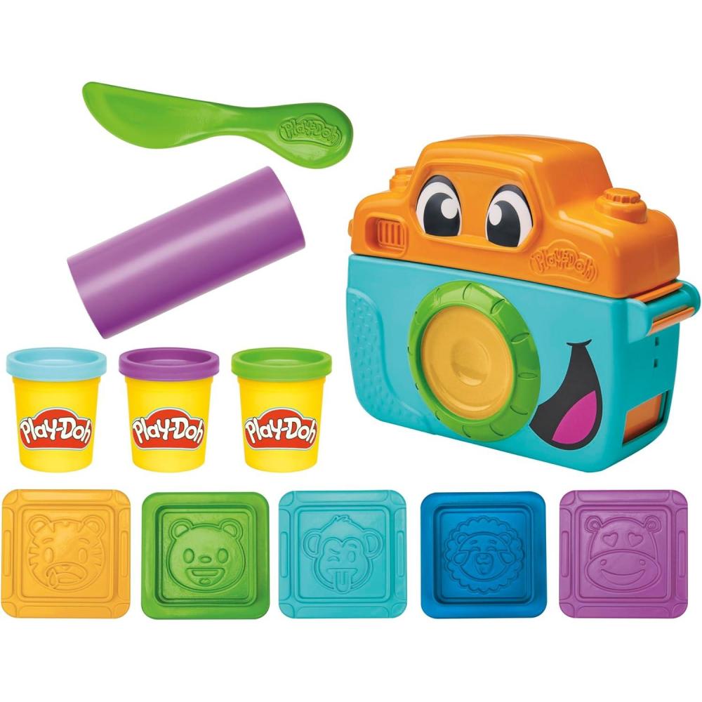 imagePlayDoh Photo Fun Starter Set Kids Camera Toy for Pretend Play Arts ampamp Crafts for Girls ampamp Boys 2 with 7 Accessories ampamp Playmat