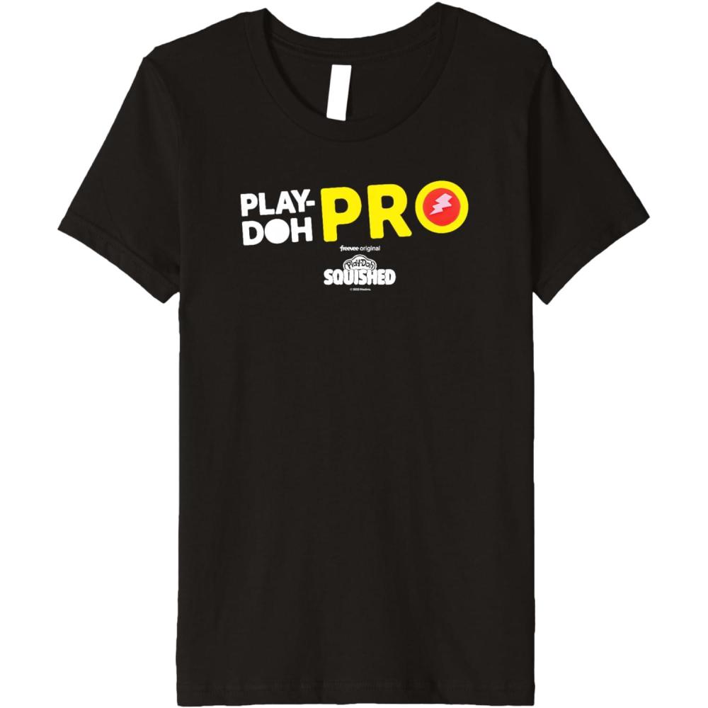 imagePlayDoh Squished Center PlayDoh Pro Bold Lightning Logo Premium TShirtBlack