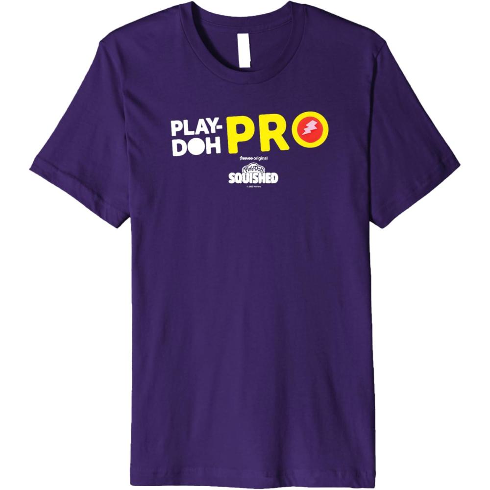 imagePlayDoh Squished Center PlayDoh Pro Bold Lightning Logo Premium TShirtPurple