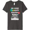 Play-Doh Squished Imagine Create Repeat Rainbow Stack Logo Premium T-Shirt(Dark Heather Grey)