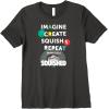 Play-Doh Squished Imagine Create Repeat Rainbow Stack Logo Premium T-Shirt(Dark Heather Grey)