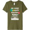 Play-Doh Squished Imagine Create Repeat Rainbow Stack Logo Premium T-Shirt(Olive Green)