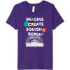 Play-Doh Squished Imagine Create Repeat Rainbow Stack Logo Premium T-Shirt(Purple)