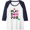Play-Doh Squished Pro Center Bold Filled Logo Raglan Baseball Tee(Navy Blue/White)