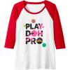 Play-Doh Squished Pro Center Bold Filled Logo Raglan Baseball Tee(Red/White)