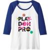 Play-Doh Squished Pro Center Bold Filled Logo Raglan Baseball Tee(Royal Blue/White)