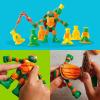 Play-Doh Teenage Mutant Ninja Turtles Slice & Blast Pizza Playset, Bendy 4 Inch Mikey Action Figure, Kids Arts & Crafts, TMNT Toys for Boys & Girls 4+
