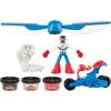 Play-Doh Marvel Captain America Moto-Slicer Playset with Bendy Action Figure, 3 Accessories, Imagination Toys for Kids 4 Years & Up