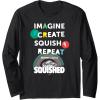 Play-Doh Squished Imagine Create Repeat Rainbow Stack Logo Long Sleeve T-Shirt(Black)