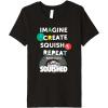 Play-Doh Squished Imagine Create Repeat Rainbow Stack Logo Premium T-Shirt(Black)
