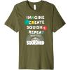 Play-Doh Squished Imagine Create Repeat Rainbow Stack Logo Premium T-Shirt(Olive Green)