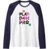 Play-Doh Squished Pro Center Bold Filled Logo Raglan Baseball Tee(Navy Blue/White)