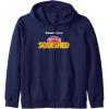 Play-Doh Squished Retro Classic Dough Logo Zip Hoodie(Navy Blue)
