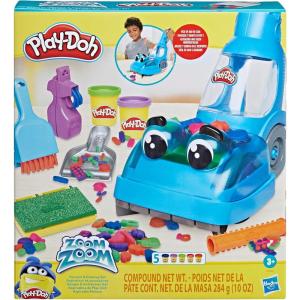 Play-Doh Zoom Zoom Vacuum Cleaner Toy, 6 Accessories & 5 Cans of Assort. Colors, Cleaning Toys for Kids, Back to School Classroom Supplies, Preschool Toys, Ages 3+