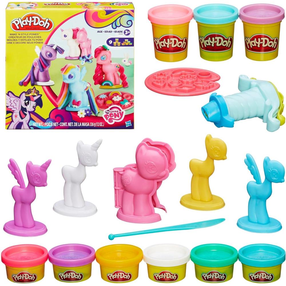 imagePlayDoh Make ampamp Style Ponies Set My Little Pony Toys and Figures Kids Arts and Crafts Playset Amazon ExclusiveMake n Style Ponies