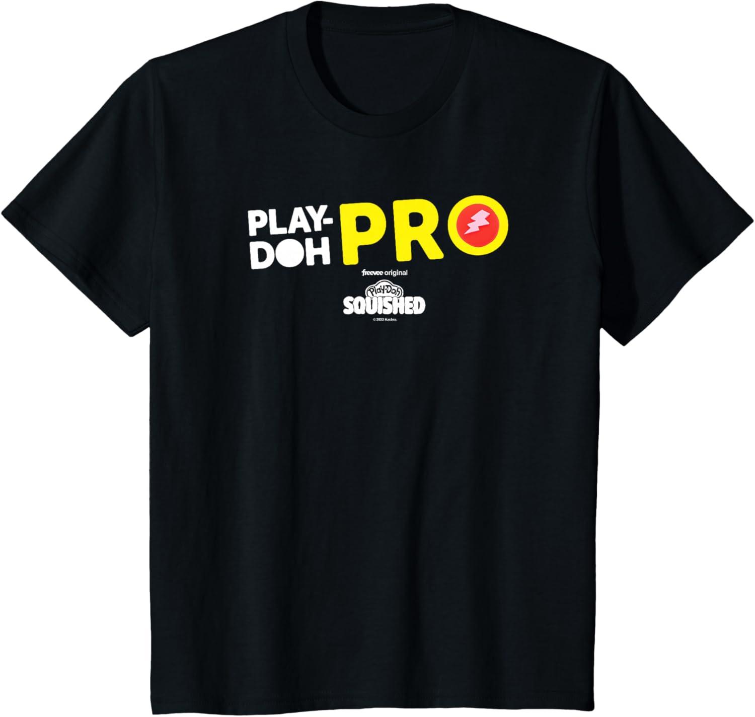imagePlayDoh Squished Center PlayDoh Pro Bold Lightning Logo TShirtBlack