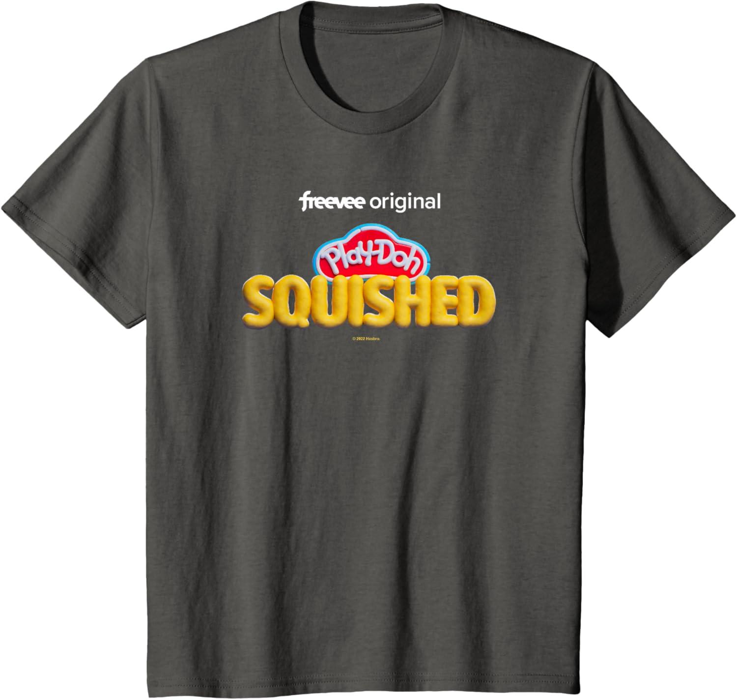 imagePlayDoh Squished Retro Classic Dough Logo TShirtAsphalt Grey
