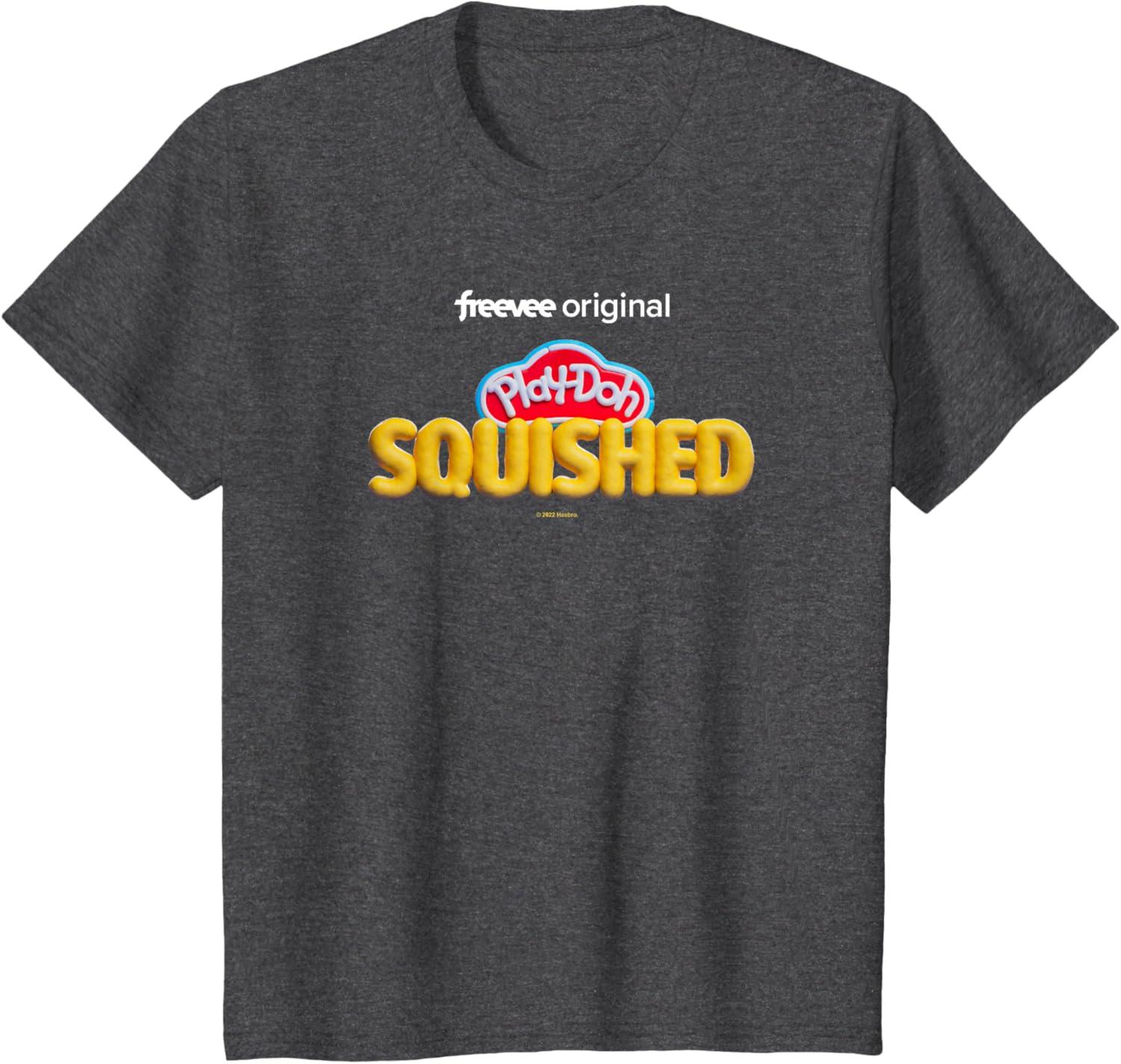 imagePlayDoh Squished Retro Classic Dough Logo TShirtDark Heather Grey