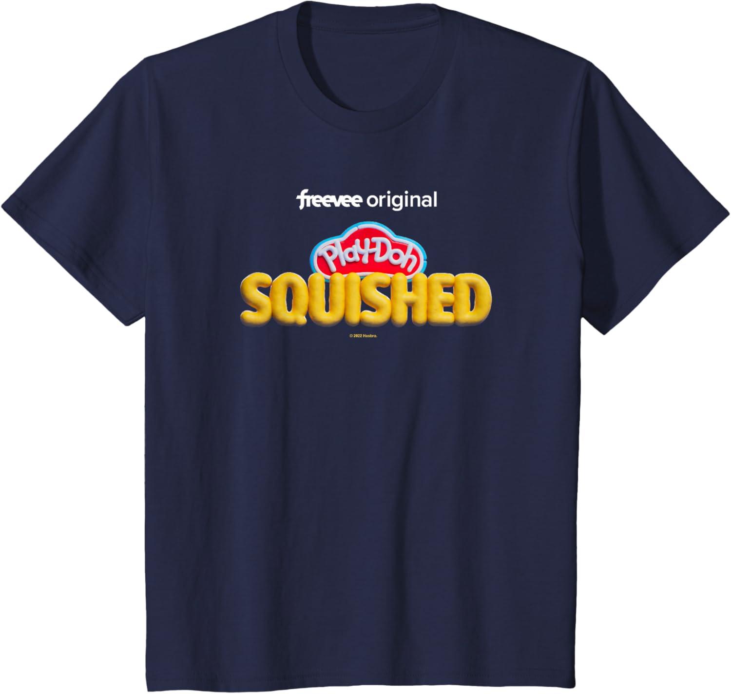 imagePlayDoh Squished Retro Classic Dough Logo TShirtNavy Blue