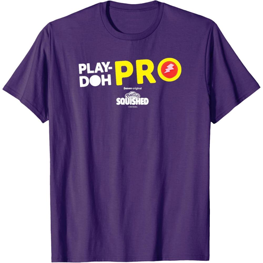 imagePlayDoh Squished Center PlayDoh Pro Bold Lightning Logo TShirtPurple