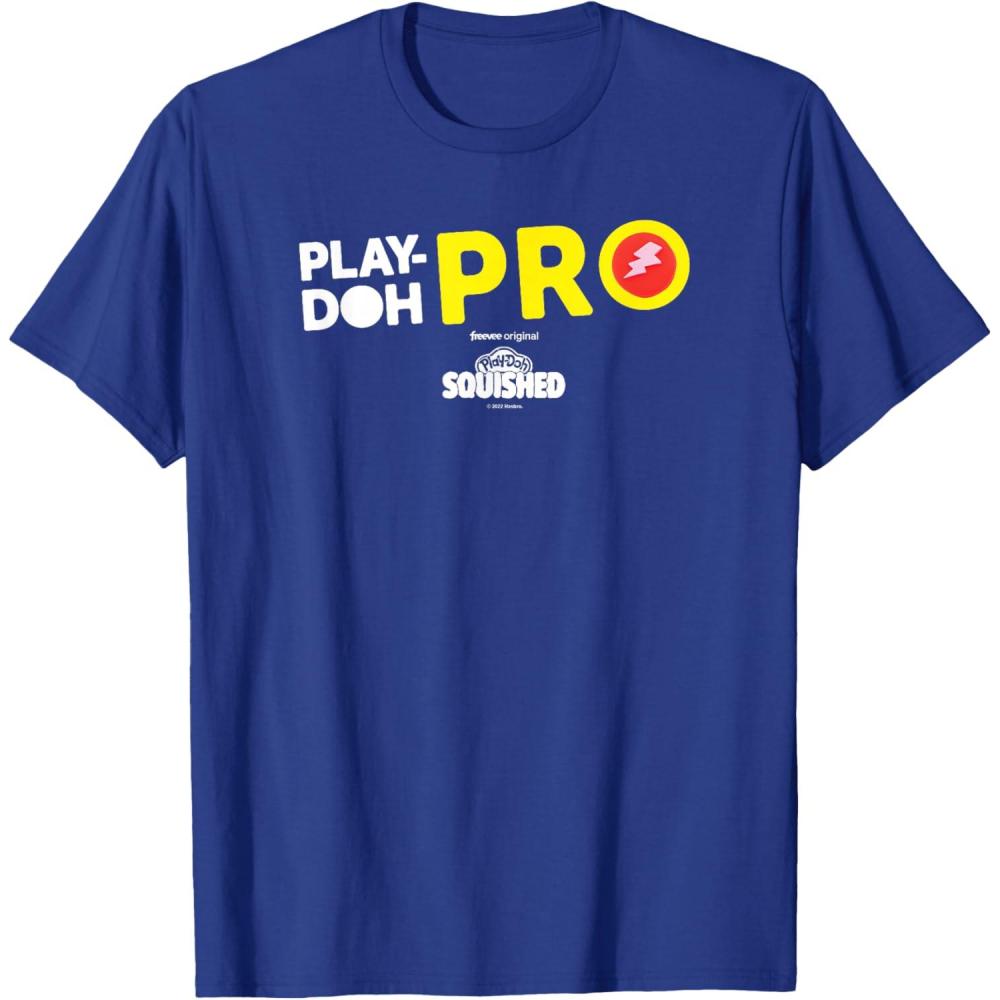 imagePlayDoh Squished Center PlayDoh Pro Bold Lightning Logo TShirtRoyal Blue