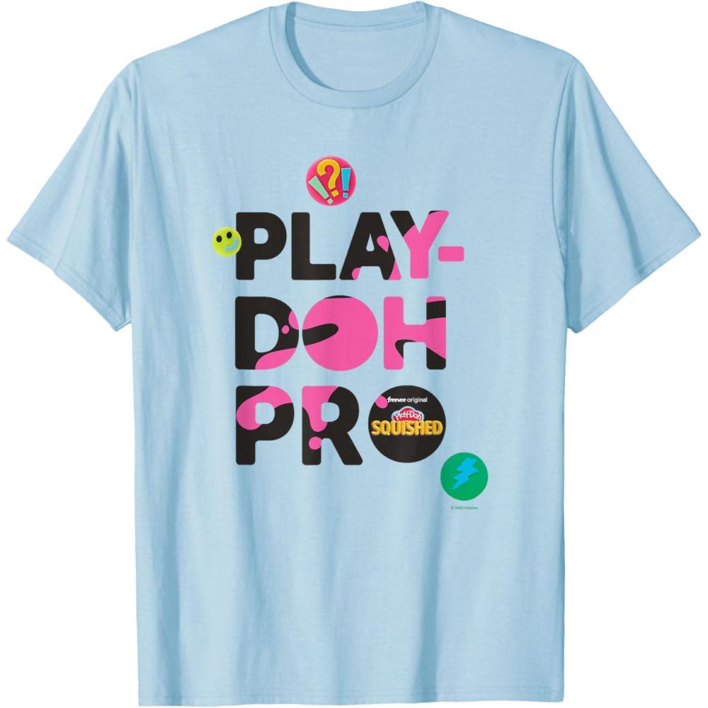 imagePlayDoh Squished Pro Center Bold Filled Logo TShirtBaby Blue