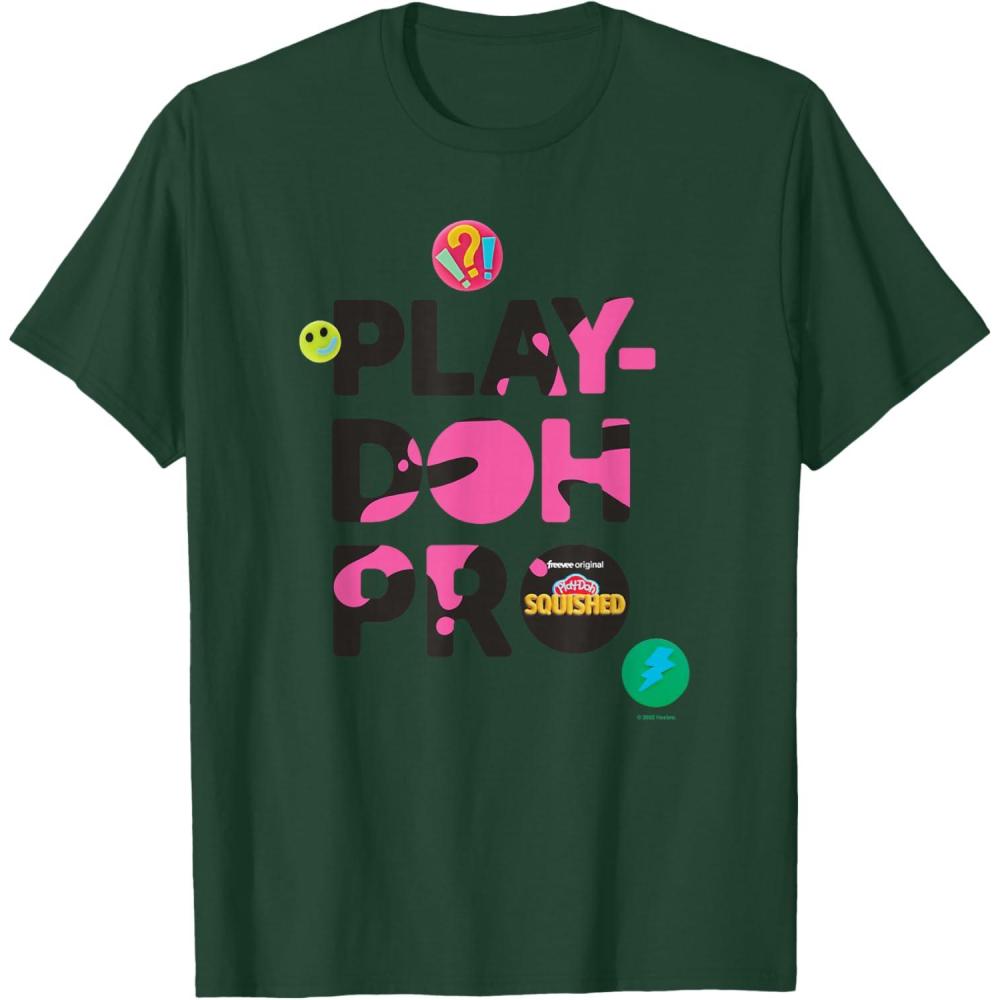 imagePlayDoh Squished Pro Center Bold Filled Logo TShirtDark Green