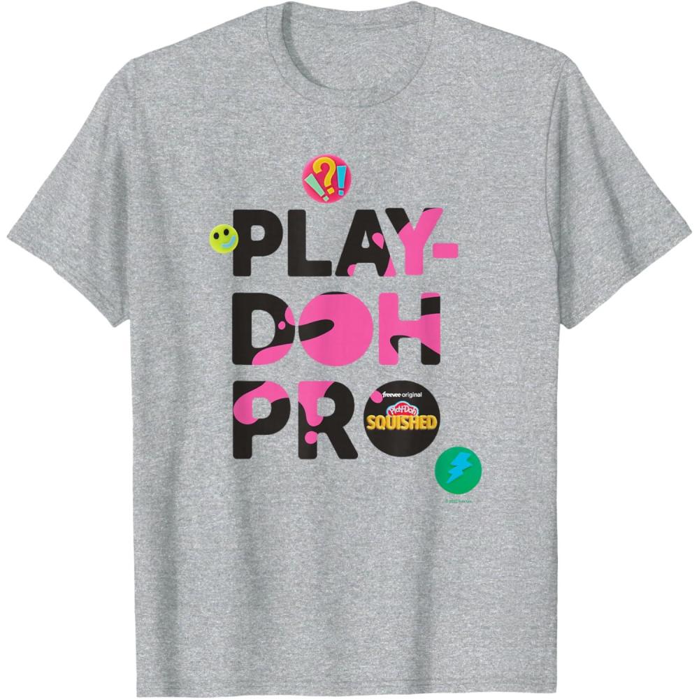 imagePlayDoh Squished Pro Center Bold Filled Logo TShirtHeather Grey