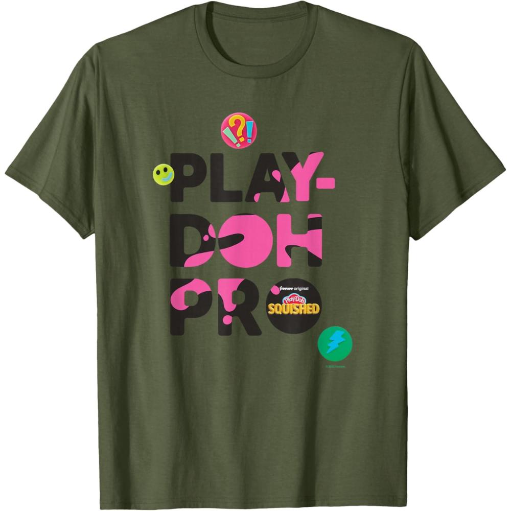 imagePlayDoh Squished Pro Center Bold Filled Logo TShirtOlive Green