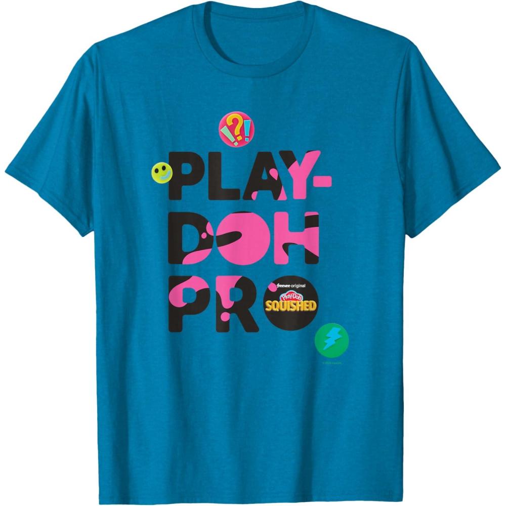 imagePlayDoh Squished Pro Center Bold Filled Logo TShirtSapphire Blue