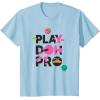 Play-Doh Squished Pro Center Bold Filled Logo T-Shirt(Baby Blue)