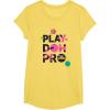 Play-Doh Squished Pro Center Bold Filled Logo T-Shirt(Lemon Yellow)