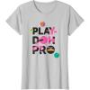 Play-Doh Squished Pro Center Bold Filled Logo T-Shirt(Silver Grey)