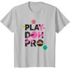 Play-Doh Squished Pro Center Bold Filled Logo T-Shirt(Silver Grey)