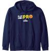 Play-Doh Squished Center Play-Doh Pro Bold Lightning Logo Zip Hoodie(Navy Blue)